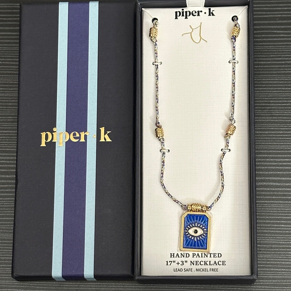 Piper K Gold and Blue Eye Pendant Necklace